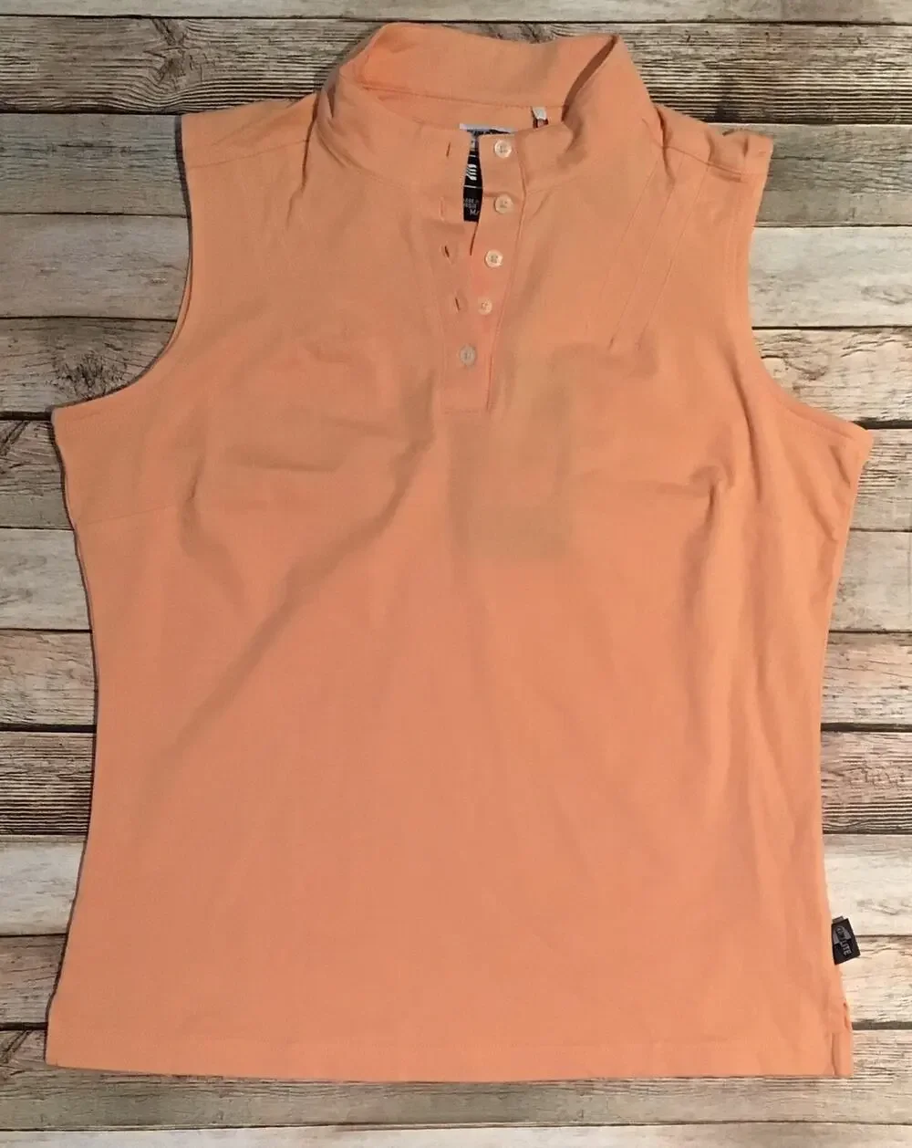 Adidas ClimaLite Womens Size M Light Orange 'Stretch' Sleeveless Polo NWT